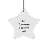 Funny Tonkinese Cat Mom Gifts from Family, Christmas Star Ornament for Tonkinese Cat Lovers, Best Mom Ever - Image 1
